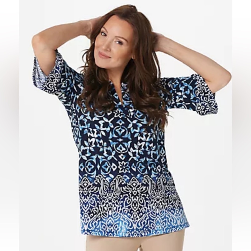 Susan Graver Split Neck Tunic